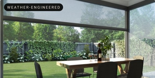Outdoor motorized shades