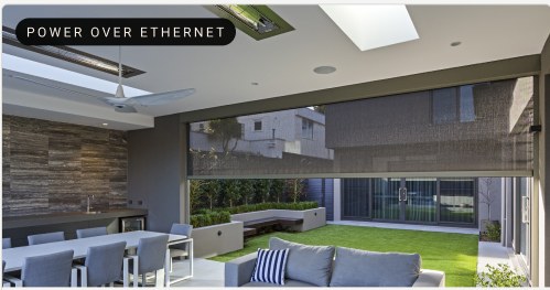 Outdoor motorized shades